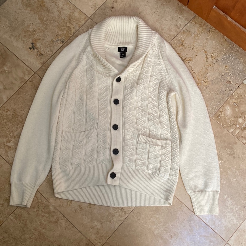 H & M unisex Shawl Collar Sweater.